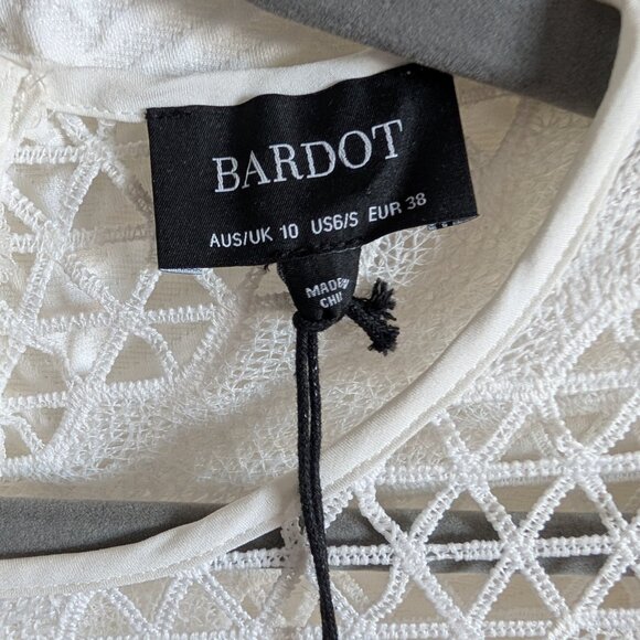Bardot Lana Lace Mini Dress In Ivory women's size 6 Bridal shower bachelorette - Picture 5 of 14
